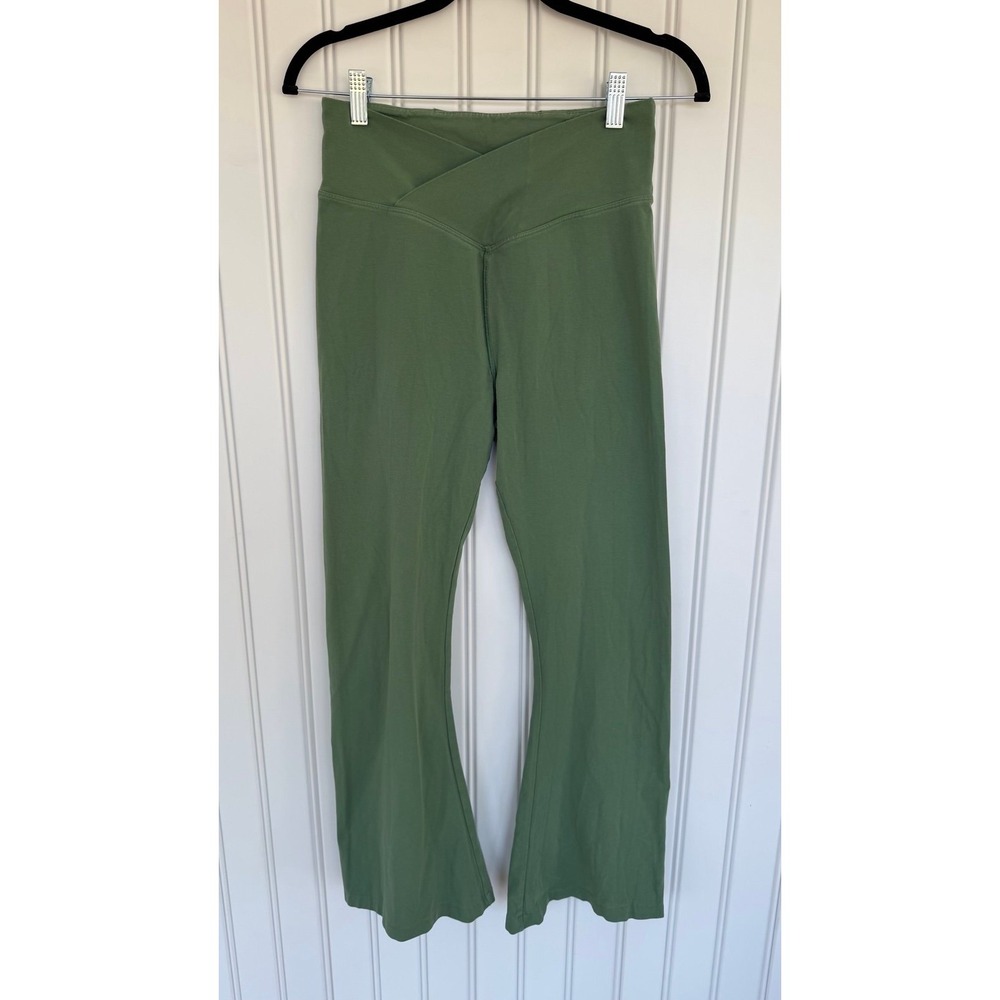 Pink Victorias Secret cotton Flare leggings y2k edgy 2000s green yoga pants vtg